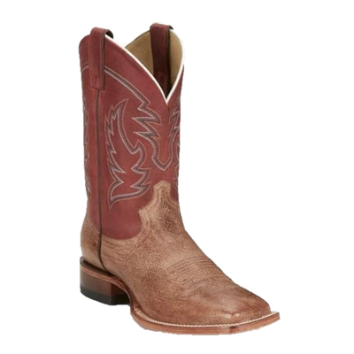 Pre-owned Justin Boots Justin Men's Mclane Tan Smooth Ostrich Square Toe Western Boots Je811 In Brown