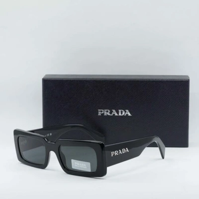 Pre-owned Prada Authentic  Pra07s 1ab5s0 Black/dark Gray 52-20-145