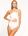 Ramy Brook India Embellished Asymmetric One-piece Swimsuit In White