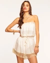 Ramy Brook Lauryn Strapless Crochet Mini Dress In White Zigzag