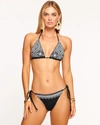 Ramy Brook Kaisley Triangle Bikini Top In Black Embroidered