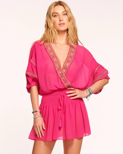 Ramy Brook Tiffany Coverup Mini Dress In Perfect Pink