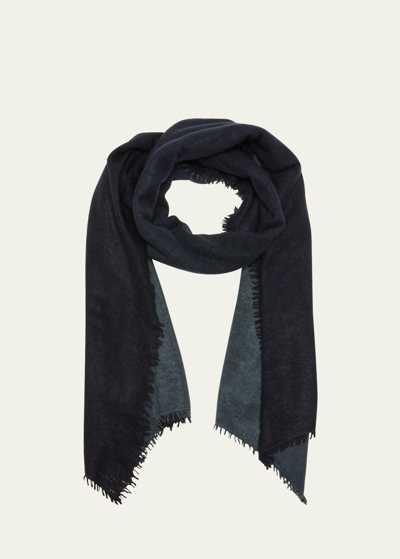 Denis Colomb Fuzzy Feture Two-tone Cashmere Scarf In Fer India Ink