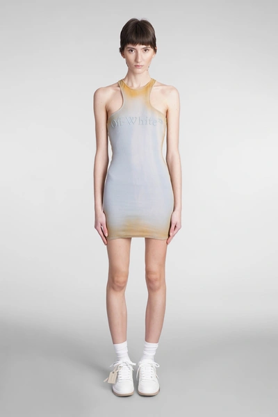Off-white Laundry Rib Rowing Mini Dress In Beige