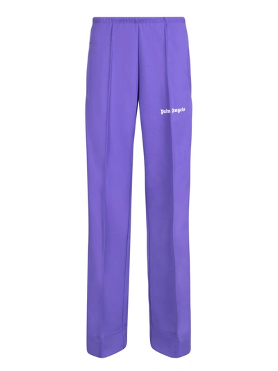 Palm Angels Track Logo Pants In Purple