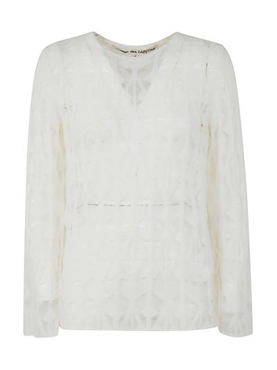 Comme Des Garçons Ladies Sweater In Off White