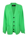 Dsquared2 Statement Knit Cardigan Featuring Pockets In Green Fluo