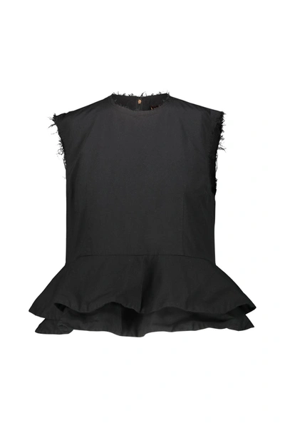 Comme Des Garçons Sleeveless Top With Flounce Clothing In Blk