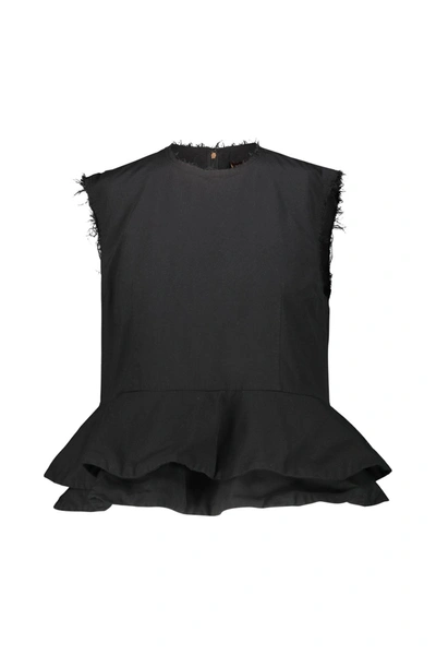 Comme Des Garçons Sleeveless Top With Flounce Clothing In Black