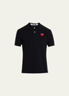 Comme Des Garçons Men's Polo Shirt With Heart In Red