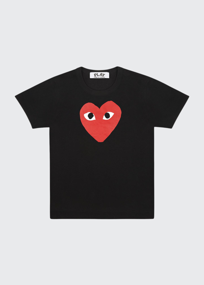 Comme Des Garçons Men's Big Heart Short-sleeve T-shirt In White