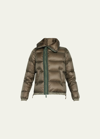 Sacai Short Puffer Jacket In Khaki