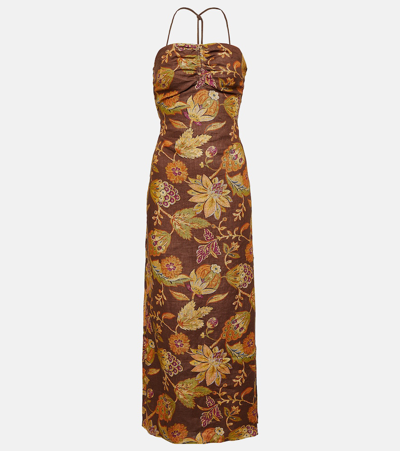 Sir Josefina Floral Linen Midi Dress