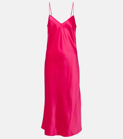 Eres Silk Satin Slip Dress In Pink