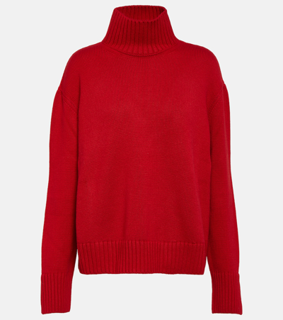 Loro Piana Oversized Cashmere Turtleneck Sweater In Red