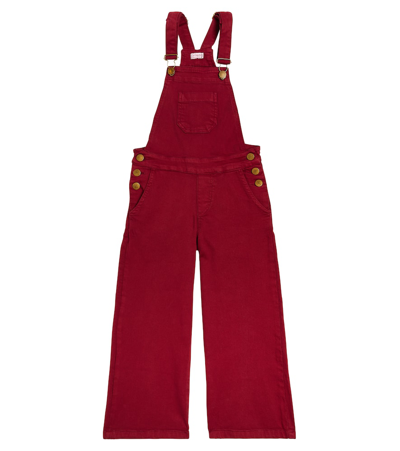 La Coqueta Kids' Lisa Denim Dungarees In Red