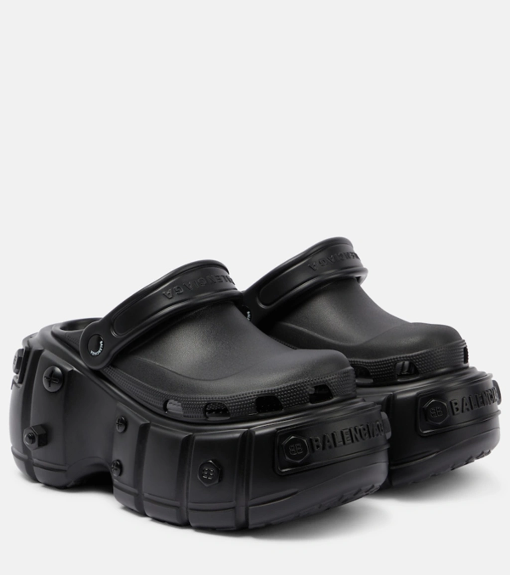 サンダル・ミュール Balenciaga Balenciaga Crocs Mule Strap Balenciaga x Crocs Rubber Mules - Black - Size 44 - Brand