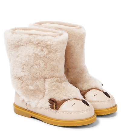 Donsje Kids' Wadudu Exclusive Lining Faux Fur Boots In Beige