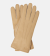Loro Piana Elide Shearling-lined Leather Gloves In D0d7 Hay Bales