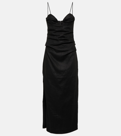 Sir Noemi Balconette Midi Dress In Black