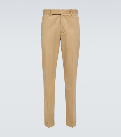 Polo Ralph Lauren Cotton-blend Straight Trousers In Beige