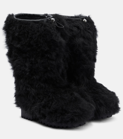 Yves Salomon Shearling Boots In Black