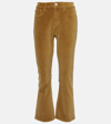 FRAME HIGH-RISE VELVET-TRIMMED BOOTCUT JEANS