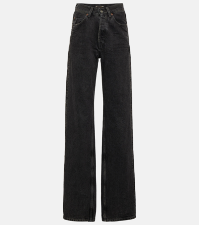 Saint Laurent Mid-rise Wide-leg Jeans In Black