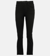 Frame High Waist Stretch Cotton Flared Jeans 26cm In Black