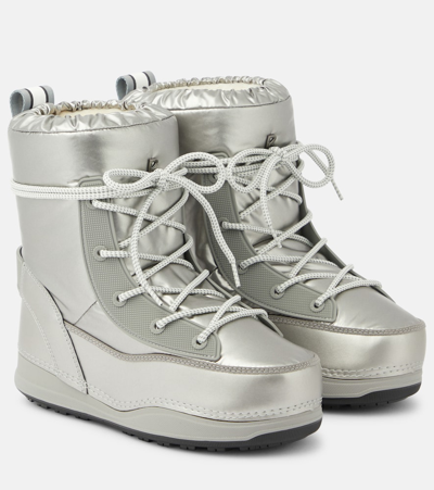 Bogner La Plagne Faux Leather Ankle Boots In Silver