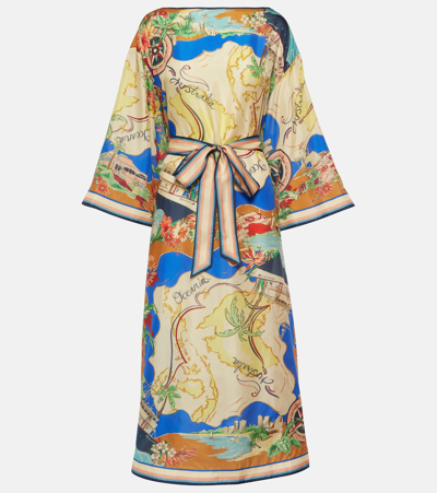 ZIMMERMANN ALIGHT PRINTED SILK MIDI DRESS