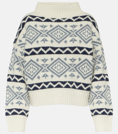 Polo Ralph Lauren Geometric-jacquard High-neck Wool-blend Sweater In Multicoloured