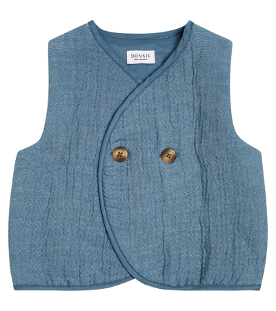 Donsje Baby Narini Cotton-blend Waistcoat In Blue