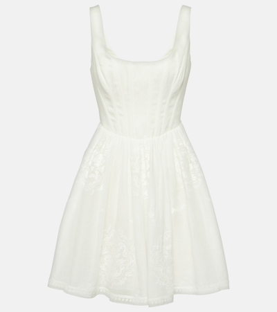 Zimmermann Alight Bustier Ramie Minidress In White