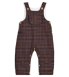 LA COQUETA BABY COROZA CHECKED COTTON OVERALLS