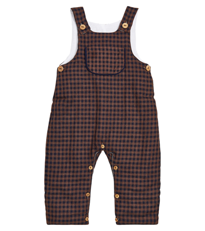 La Coqueta Baby Coroza Checked Cotton Overalls In Multicoloured