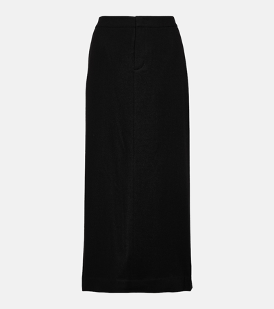 Vince Flannel Maxi Skirt In Black