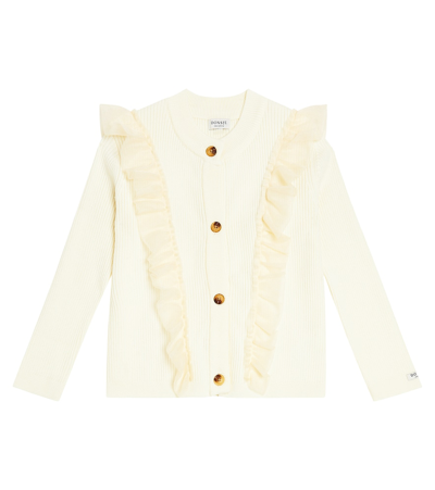 Donsje Kids' Darine Wool-blend Cardigan In White