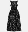 Erdem Womens Black Silver Floral-pattern Scoop-neck Midi Dress In Multicoloured