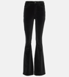 Frame Le Pixie Cropped High-rise Flared Jeans In Black