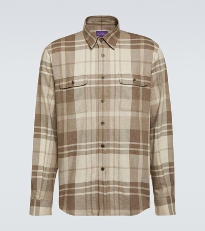 Ralph Lauren Purple Label Checked Wool And Cashmere-blend Shirt In Multicoloured