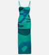 Sir Frankie Ruched Balconette Midi Dress In Multicoloured