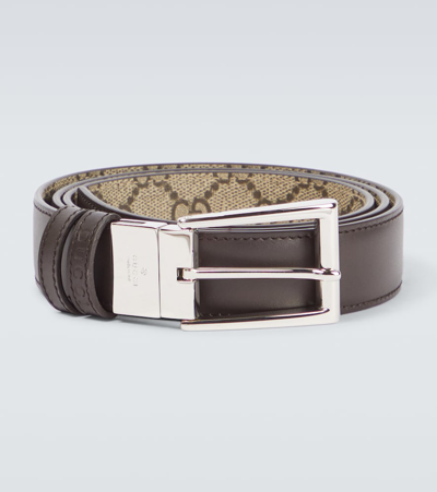 Gucci Reversible Leather Belt In Brown