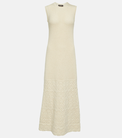 Loro Piana Knitted Cashmere Maxi Dress In Neutrals