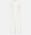 Loro Piana Flared Silk Gown In White