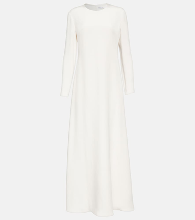 Loro Piana Flared Silk Gown In White