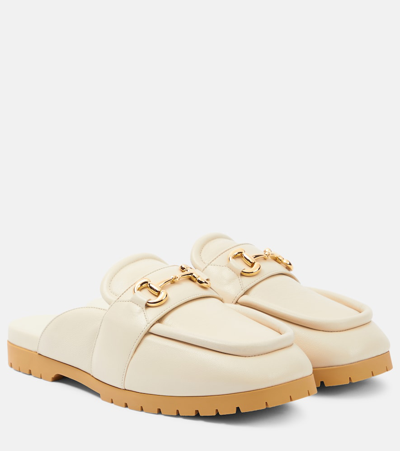 Gucci Horsebit Leather Loafers In Ivory