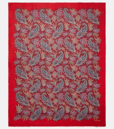 Etro Paisley Wool Throw In Red