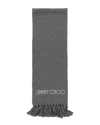 Jimmy Choo Wool Logo Scarf In Grey