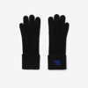 Burberry Ekd-embroidered Knitted Gloves In Black